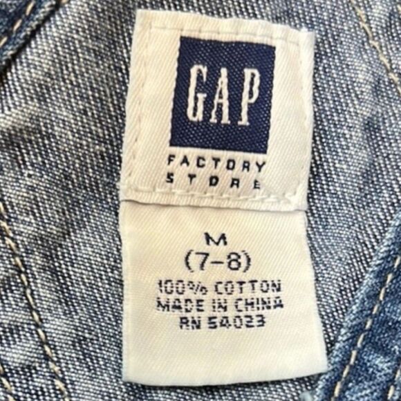 GAP Kids Denim Short Overalls Medium 7-8 Y2K Retro Fall ’01 Playdate Ready - Picture 3 of 8